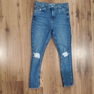 Topshop Classic Blue Ripped Skinny Jeans